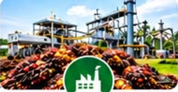 Palm oil mill and harvested palm fruit